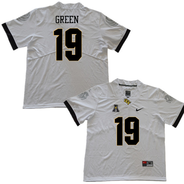 Men #19 Trey Green UCF Knights College Football Jerseys Sale-White - Click Image to Close